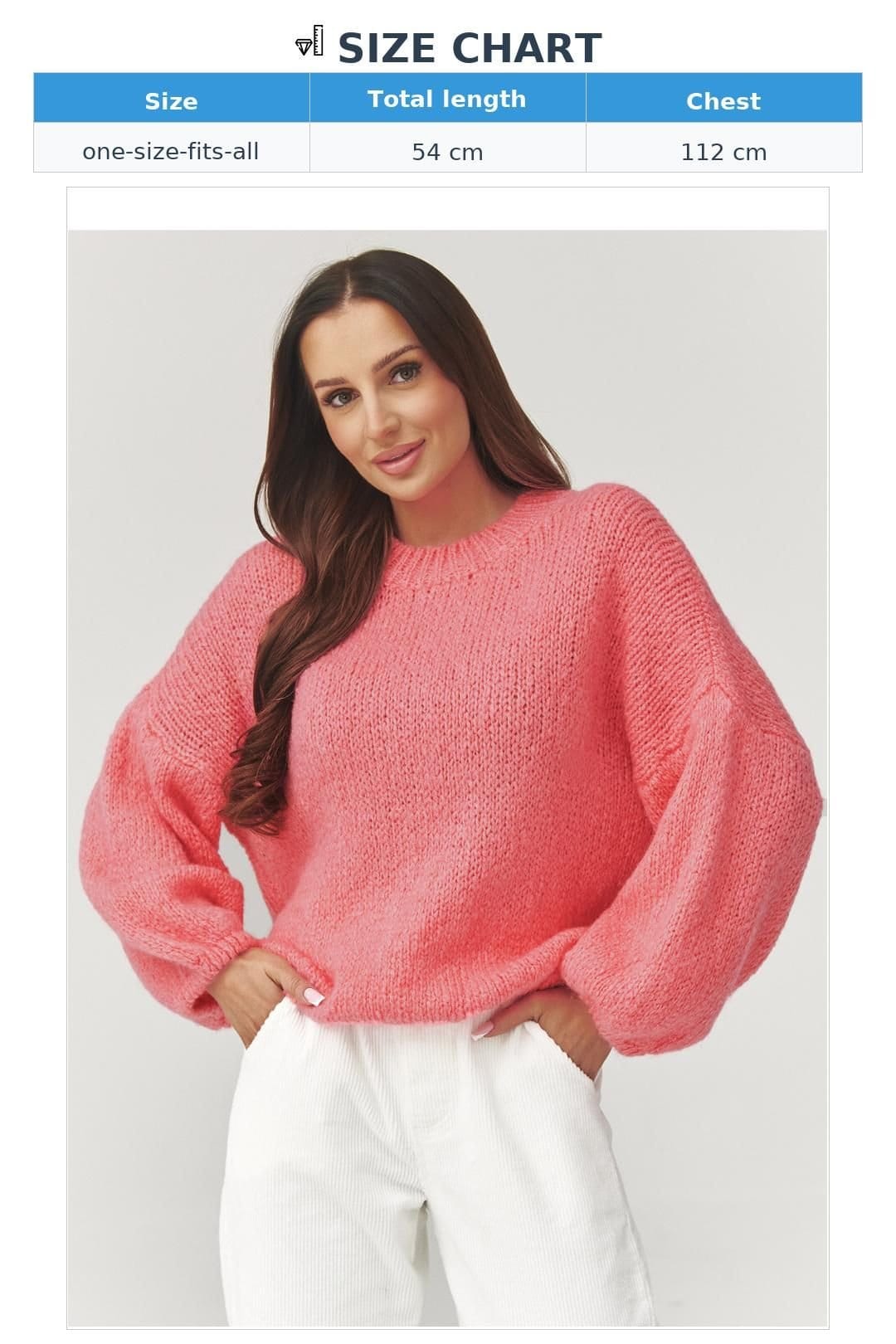 Love Lace Love Lace Women's Oversized One Size Sweater in Pink - 4