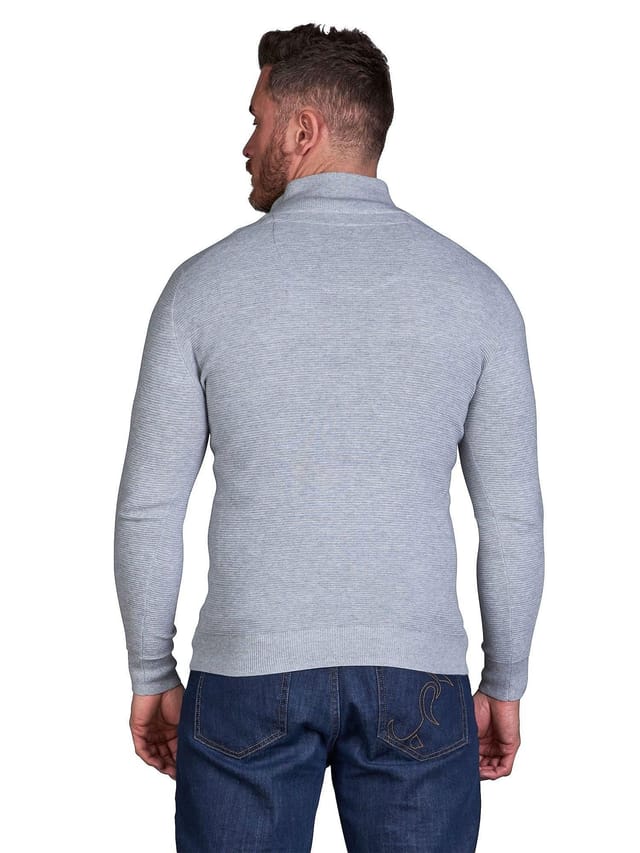 raging bull Raging Bull Men's Classic Ribbed Quarter Zip Knit in Grey - 3