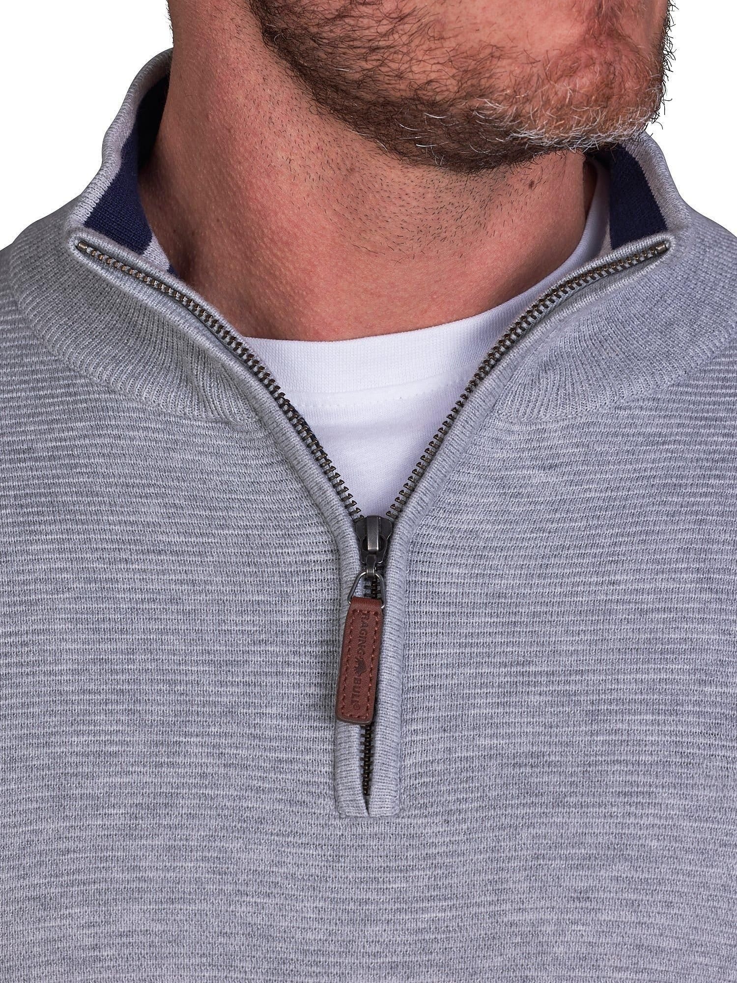 raging bull Raging Bull Men's Classic Ribbed Quarter Zip Knit in Grey - 4