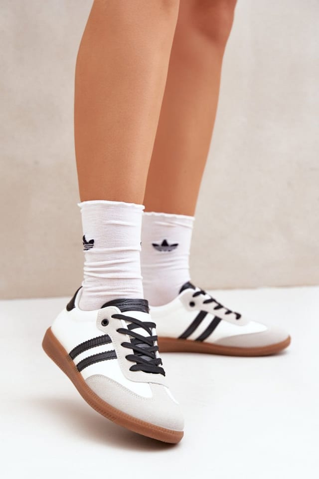 Love Lace Love Lace Women's Low Lace Up Sneakers in & Suede for Everyday Wear in White - 3
