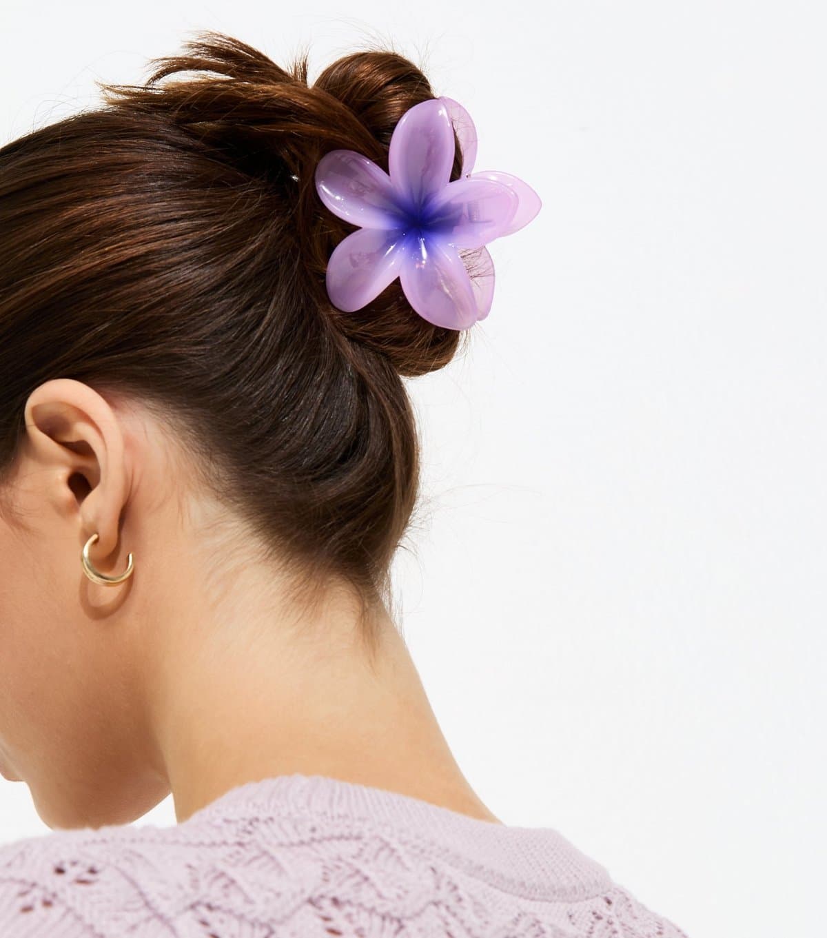 New Look Light Purple Tropical Flower Hair Claw Clip New Look