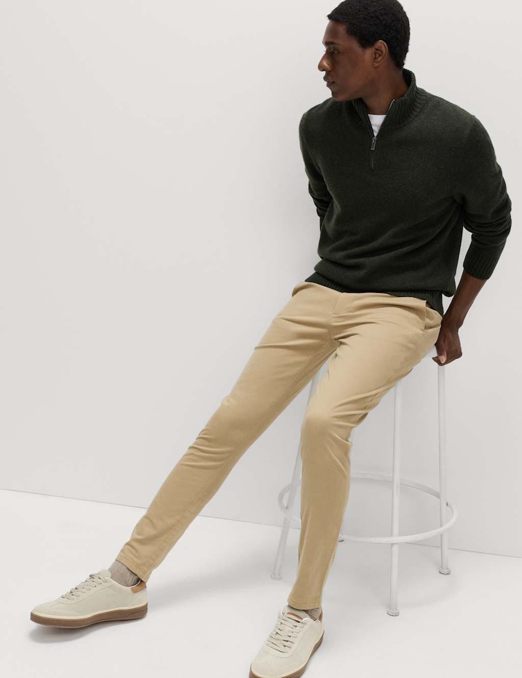 Marks & Spencer M&S Skinny Fit Stretch Chinos Sand