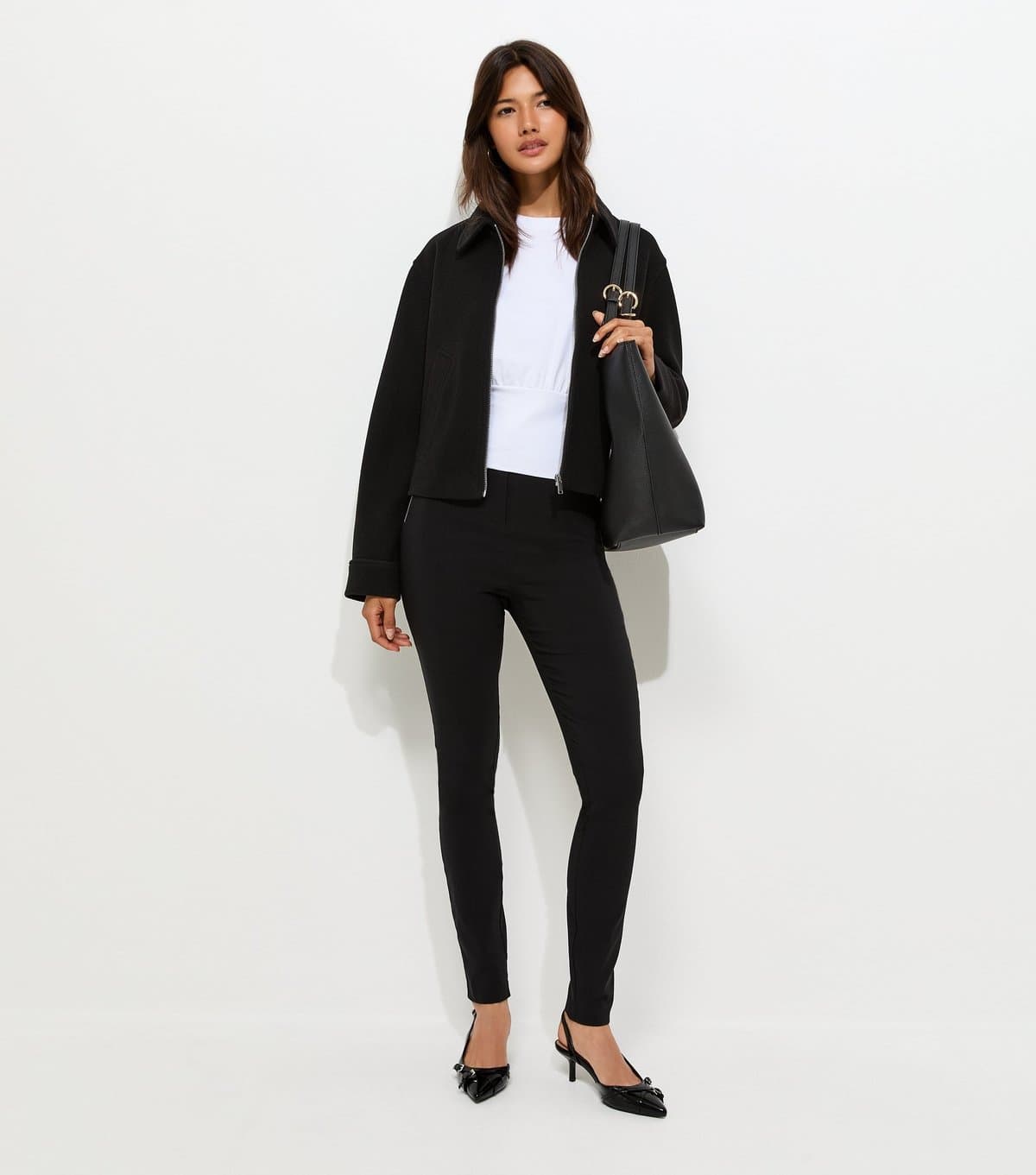 New Look New Look Black Stretchy Woven Zip Pocket Skinny Trousers