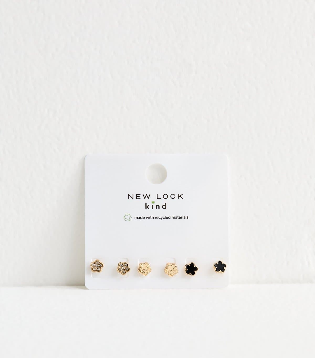 New Look 3 Pack Gold Flower Stud Earrings New Look