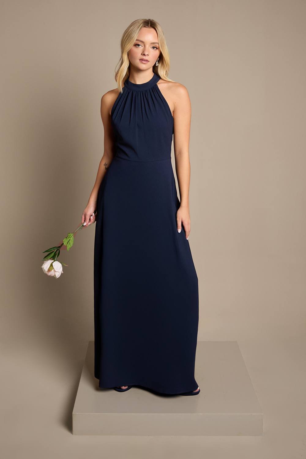 Coast Coast Women's Teen Halterneck Bridesmaid Dress in Navy - 2