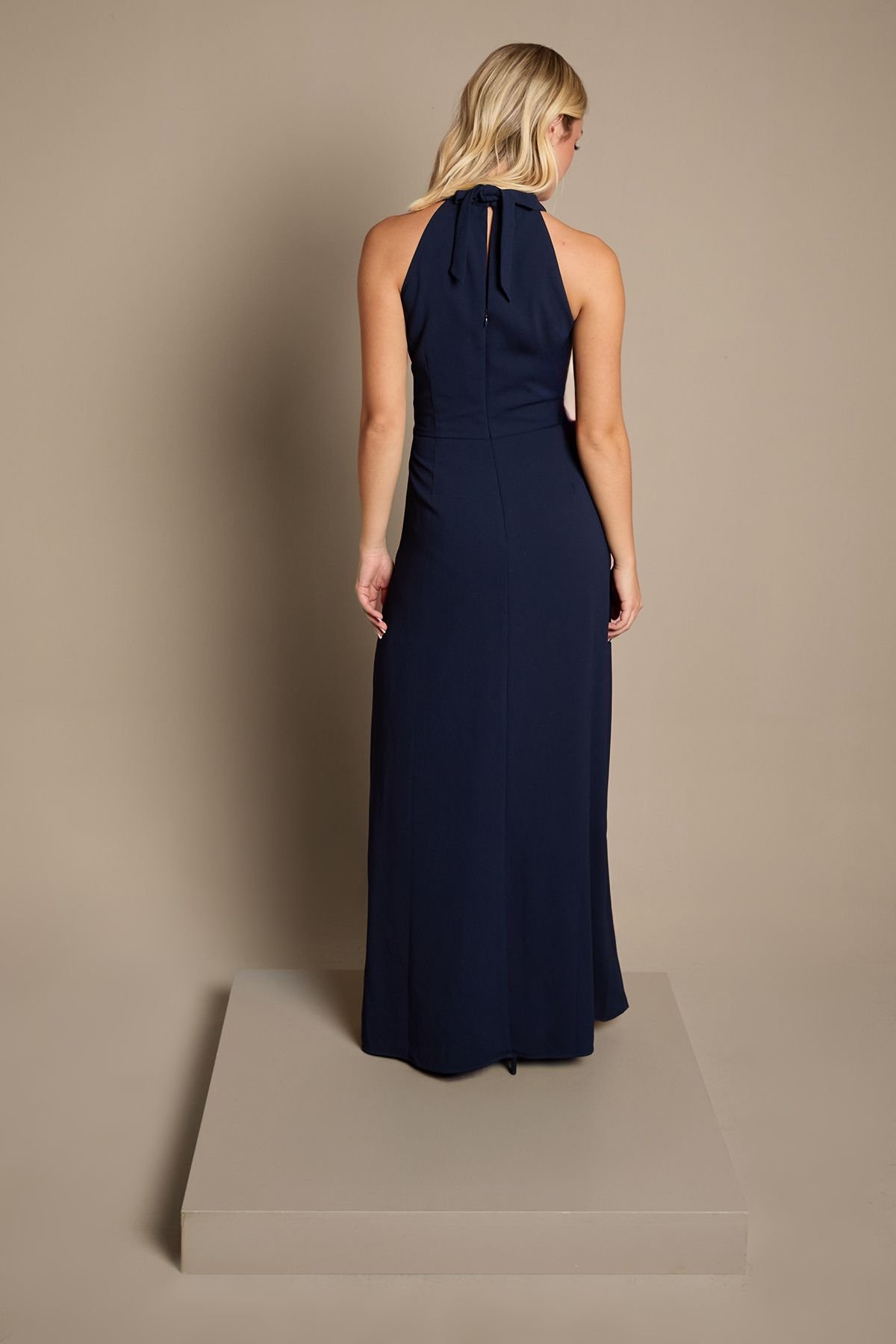 Coast Coast Women's Teen Halterneck Bridesmaid Dress in Navy - 3