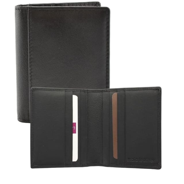 Love EMVY Love EMVY Men's Leather Gift Set - Card Holder & Double Pen Case in Black - 3