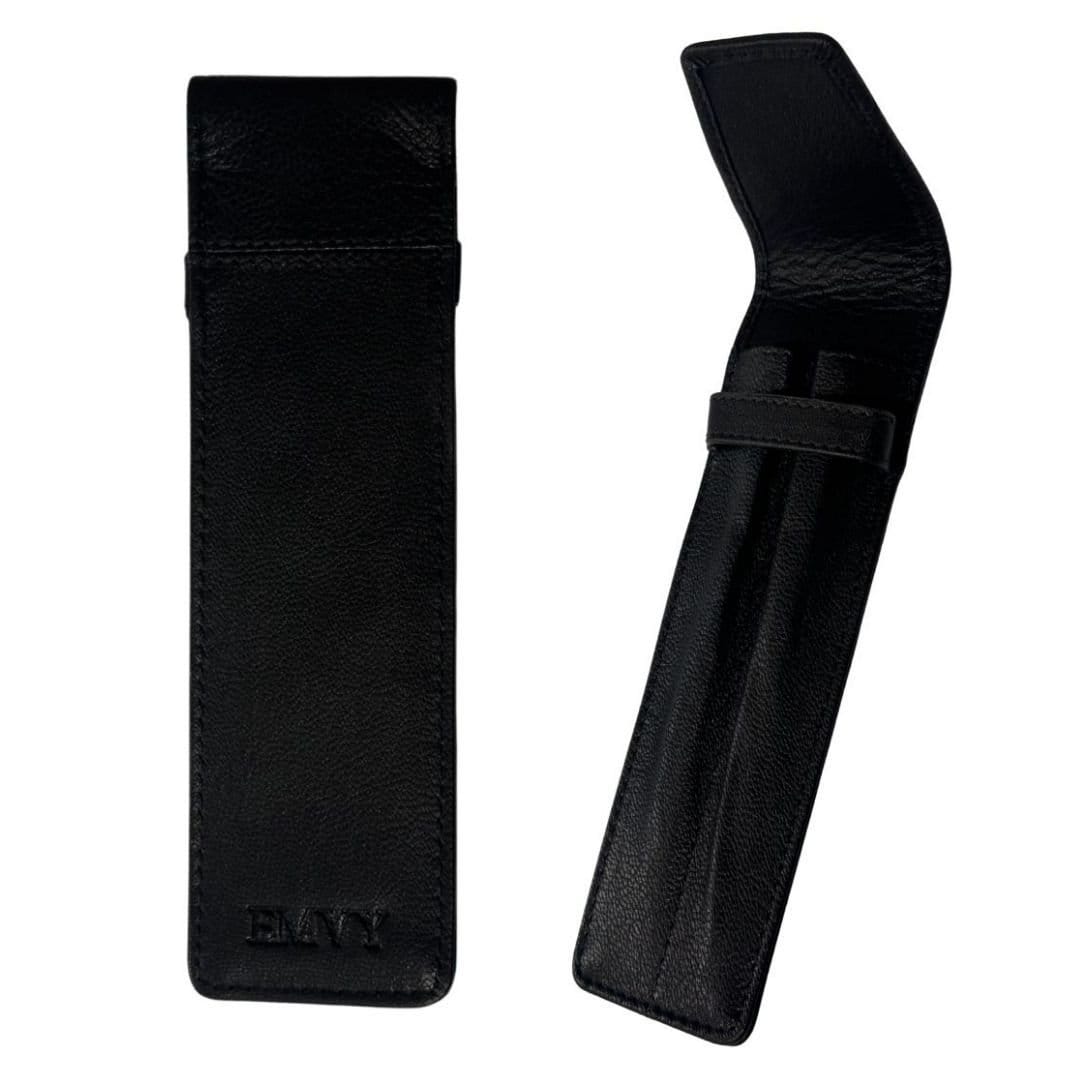 Love EMVY Love EMVY Men's Leather Gift Set - Card Holder & Double Pen Case in Black - 4