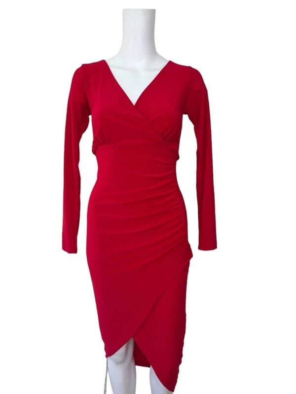 New Look New look dress size xs 6 red party bodycon midi split womens new eu34 rrp £30