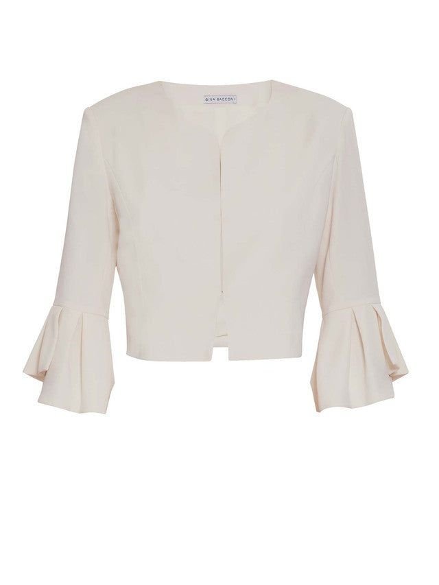 Gina Bacconi Gina Bacconi Women's Gigi Moss Crepe Bolero in Rose - 4