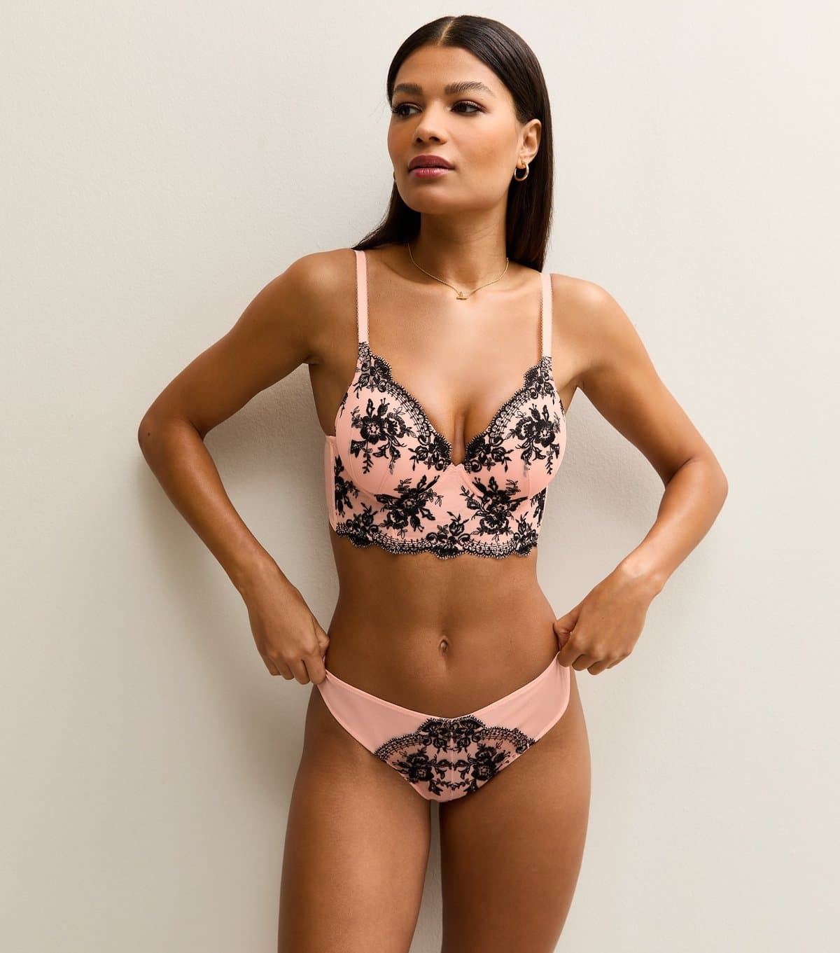 New Look New Look Light Pink Lace Brazilian Briefs