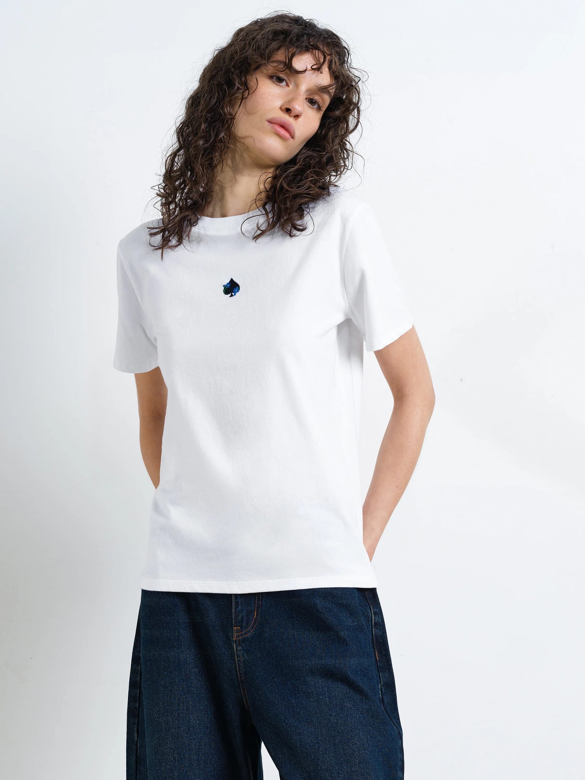 French Connection White Floral Embroidered T-Shirt