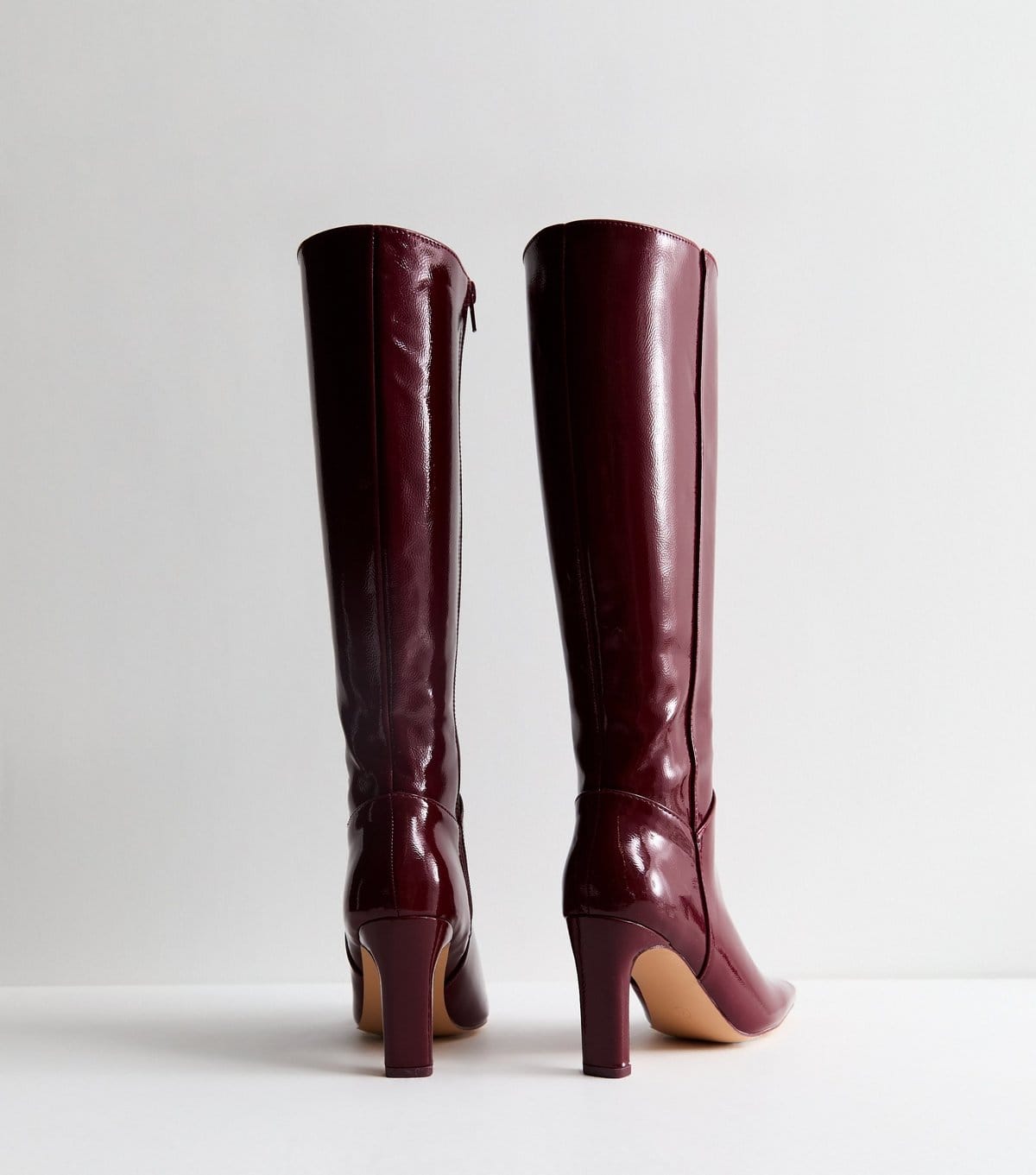 Public Desire Women's Pose Burgundy Faux Leather Knee High Boots Public Desire New Look - 4