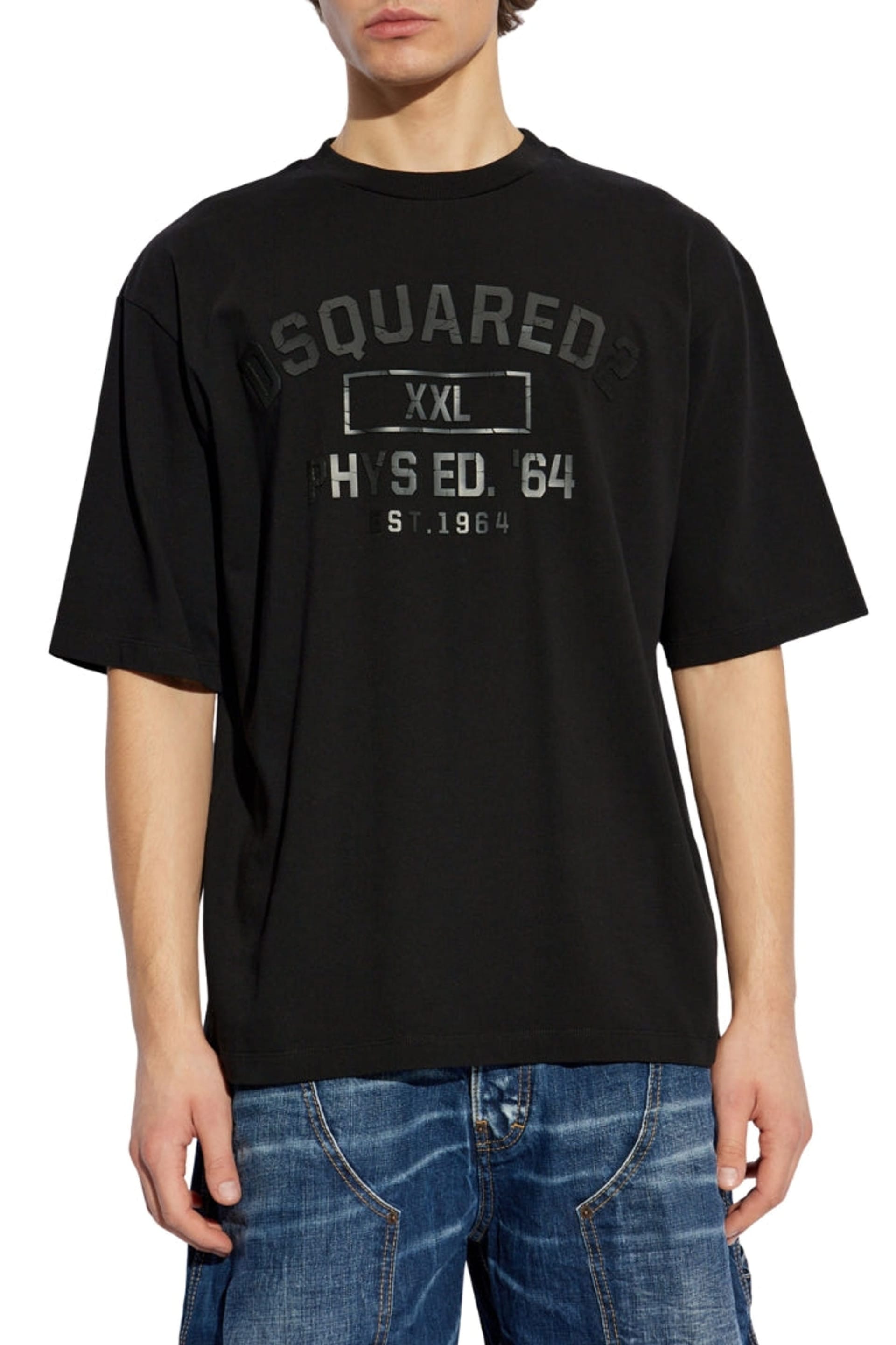 Dsquared2 Dsquared2 Men's Phys Ed Short Sleeve Round T-shirt in Black - 4
