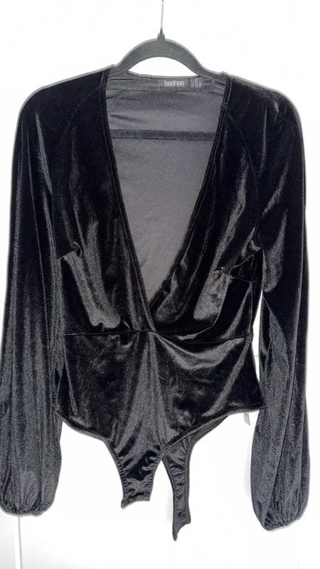 ASOS Black Velvet Bodysuit