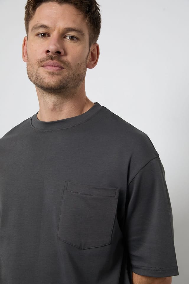 Burton Burton Men's Dark Grey Oversized Crew Neck T-Shirt - 2