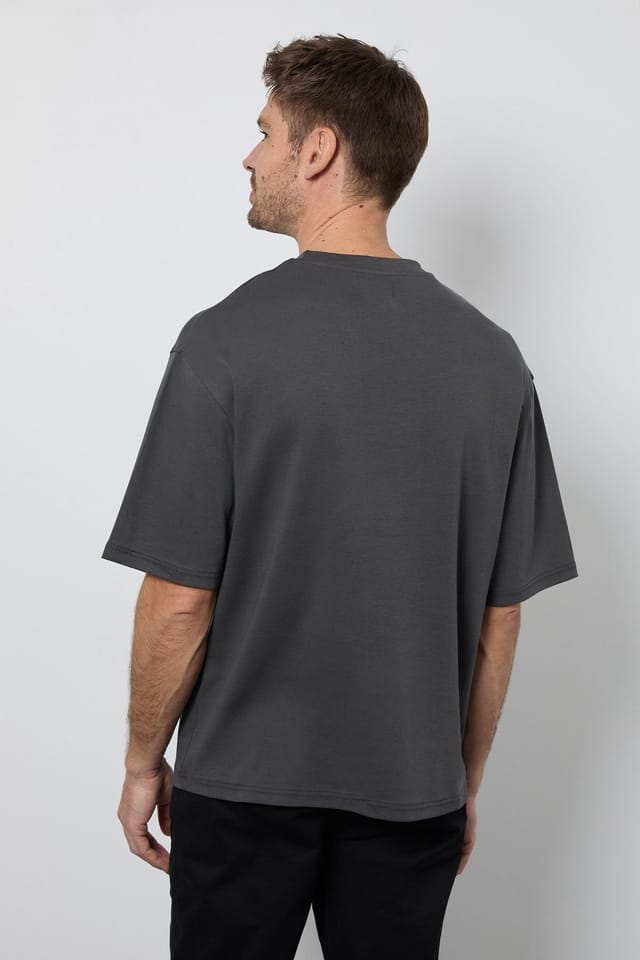 Burton Burton Men's Dark Grey Oversized Crew Neck T-Shirt - 3