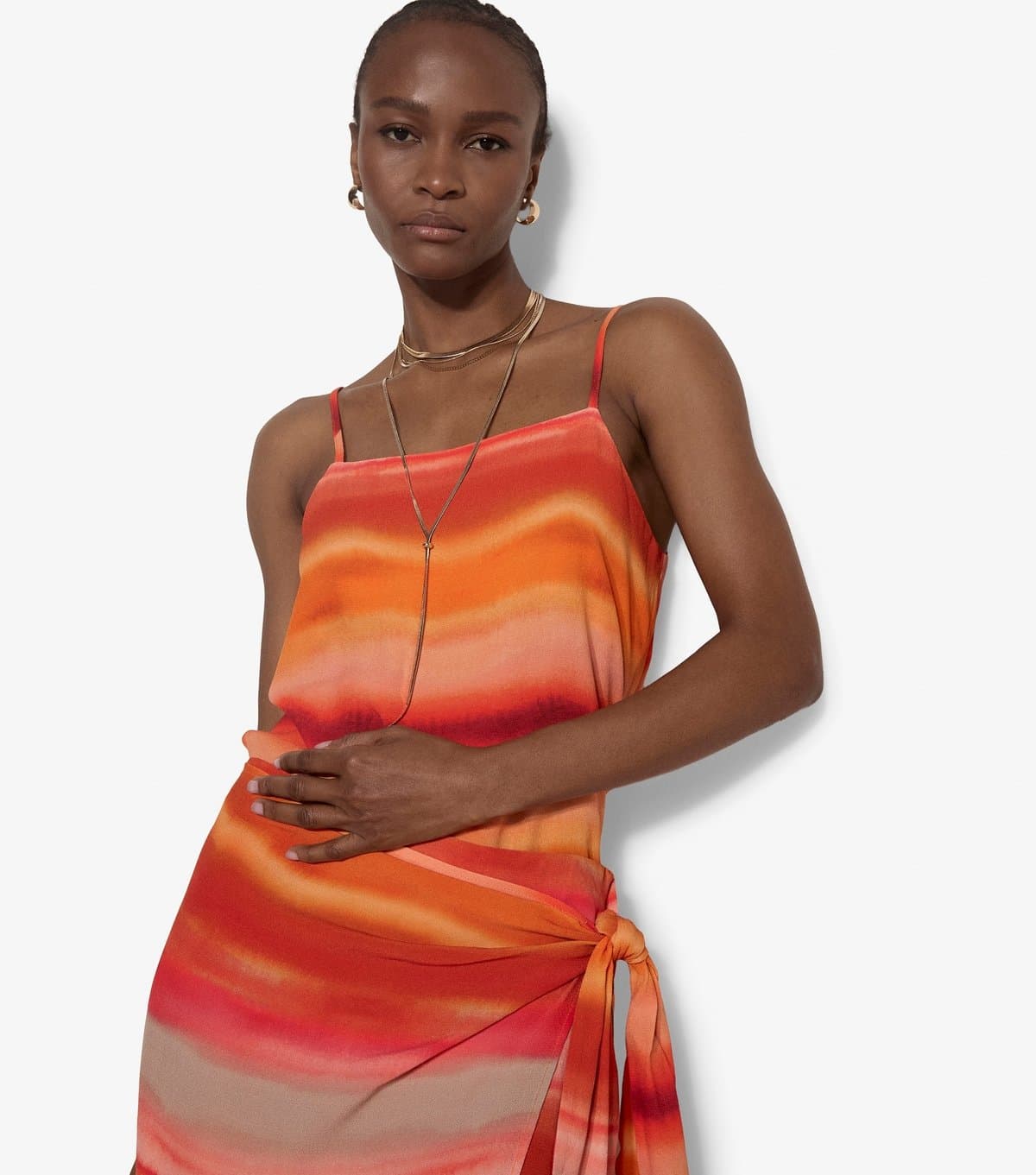 Apricot Apricot Orange Watercolour Stripe Cami Top