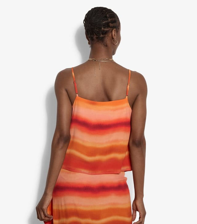 Apricot Women's Orange Watercolour Stripe Cami Top Apricot New Look - 3