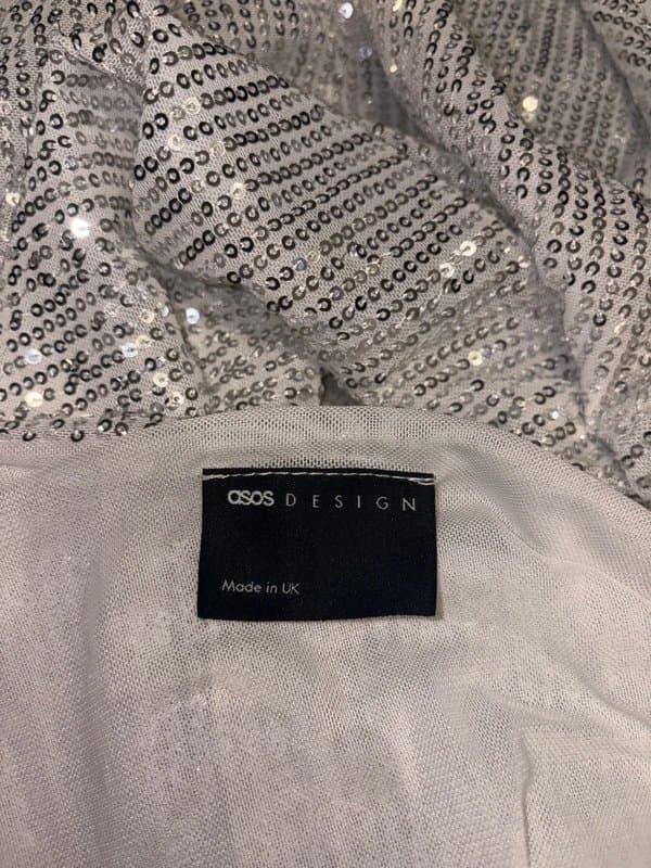 ASOS Design Silver sequin ASOS halter neck top