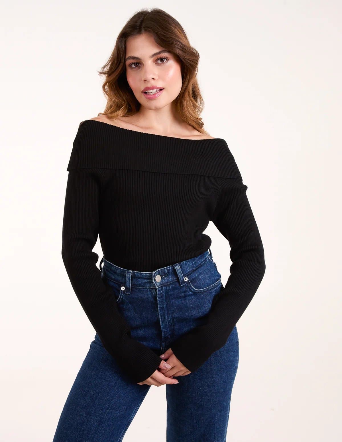 Blue Vanilla Off Shoulder Jumper
