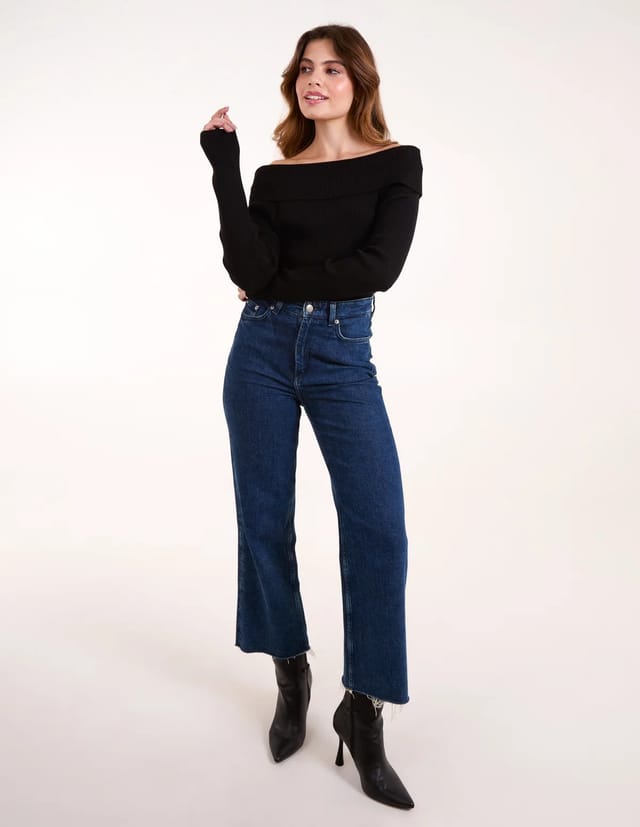 Blue Vanilla Off Shoulder Jumper - 2
