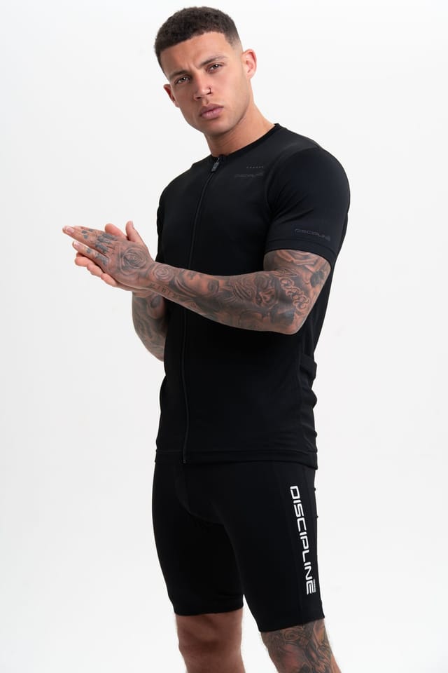 Discipline 365 Discipline 365 Men's Discipline Cycle Jersey with Zip Through Fastening & Reflective Detail in Black - 3