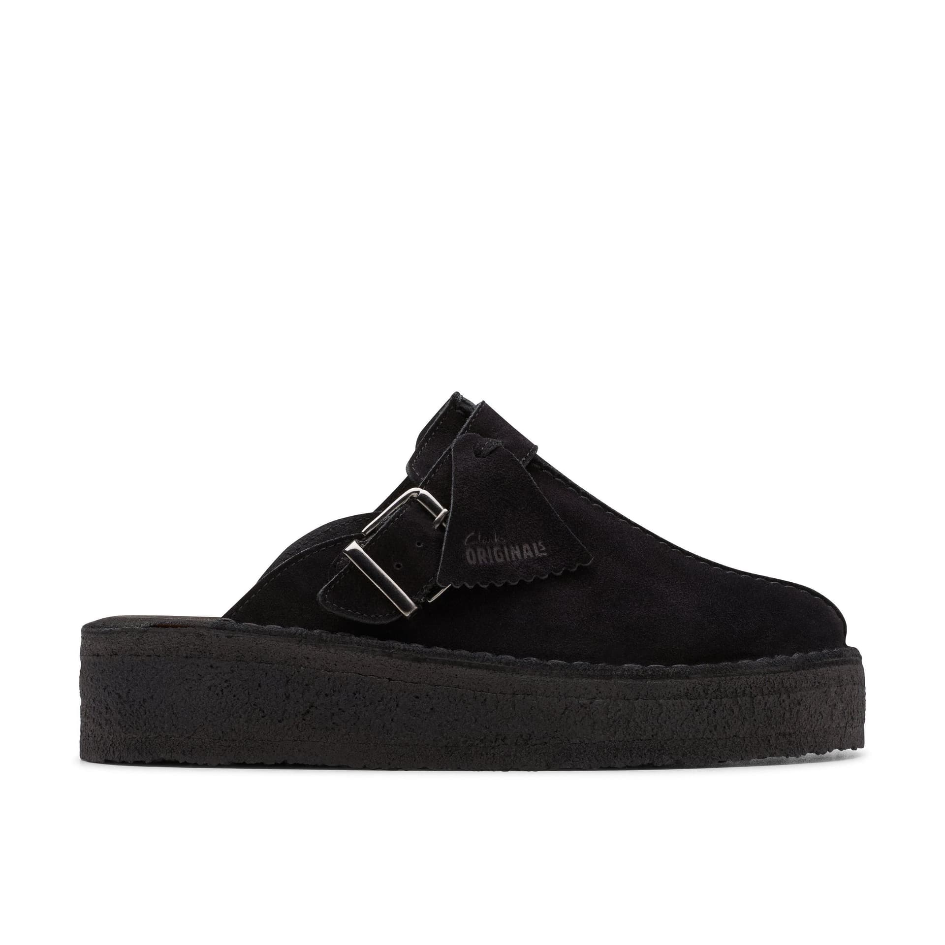 Clarks Clarks Women's Trek Wedge Mule Black Suede Mules