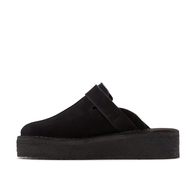 Clarks Clarks Women's Trek Wedge Mule Black Suede Mules - 2