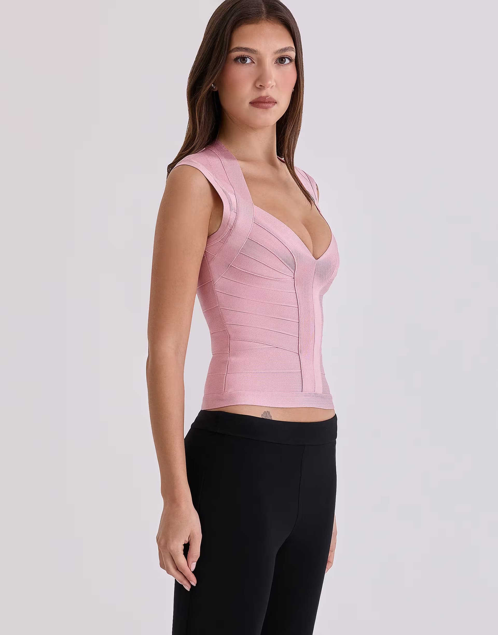 ASOS House of CB The icon baby pink bandage top in pink