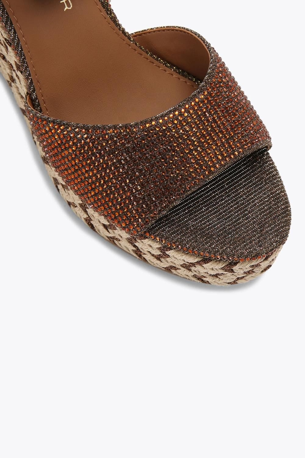 Kurt Geiger London Kurt Geiger London Women's 'Brixton Ankle Strap Wedge' Fabric Heels in Bronze - 4