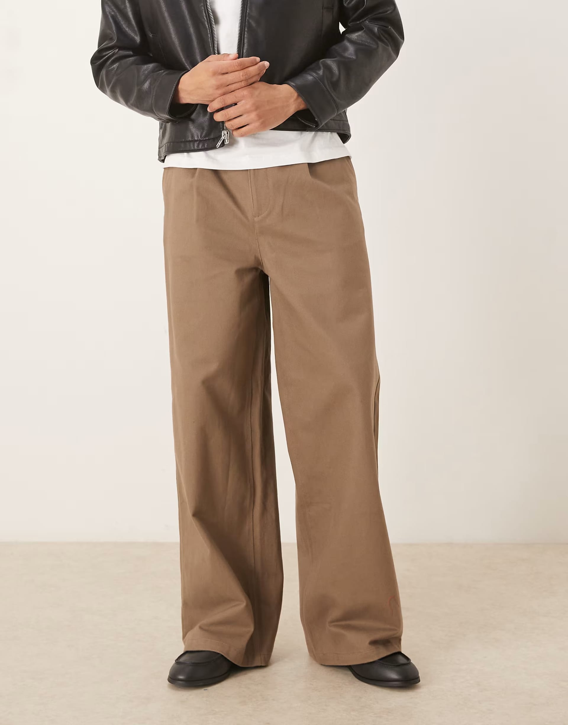 ASOS Faux Suede Loose Brown Trousers