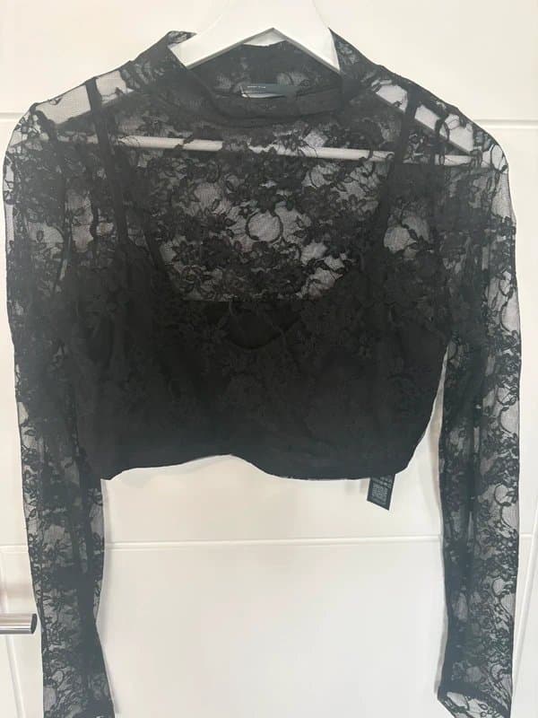 ASOS Design ASOS Design lace crop top with long sleeves