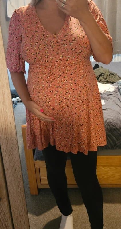 ASOS Design Size 12 Maternity ditsy floral pink top
