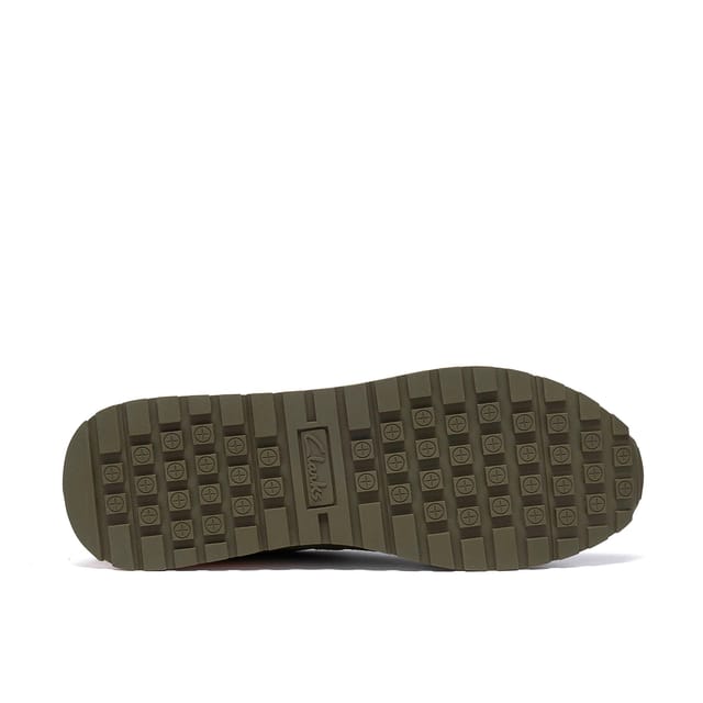 Clarks Clarks Men's Franco Run Olive Combination Trainers, Lace Up in Green - 3