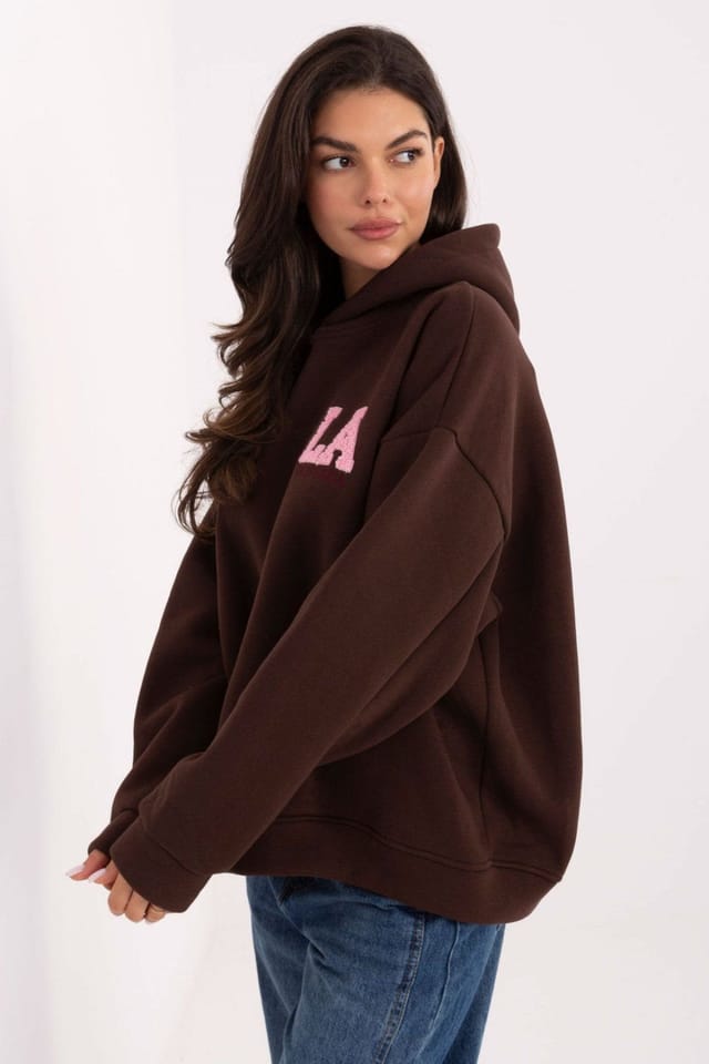 Love Lace Love Lace Women's Casual Cotton Polyester Hoodie Sweatshirt Style 218338 in Brown - 2