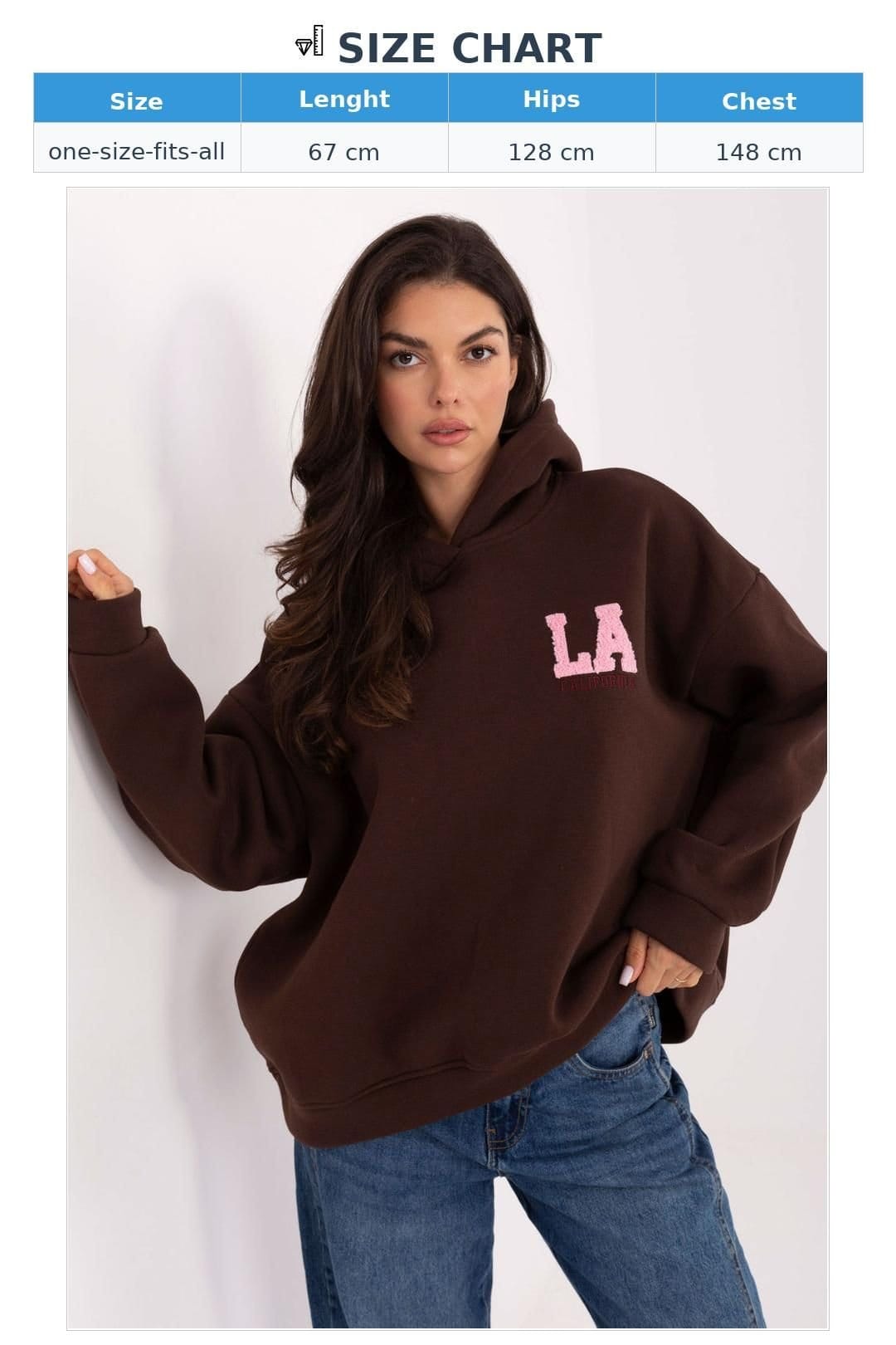 Love Lace Love Lace Women's Casual Cotton Polyester Hoodie Sweatshirt Style 218338 in Brown - 4