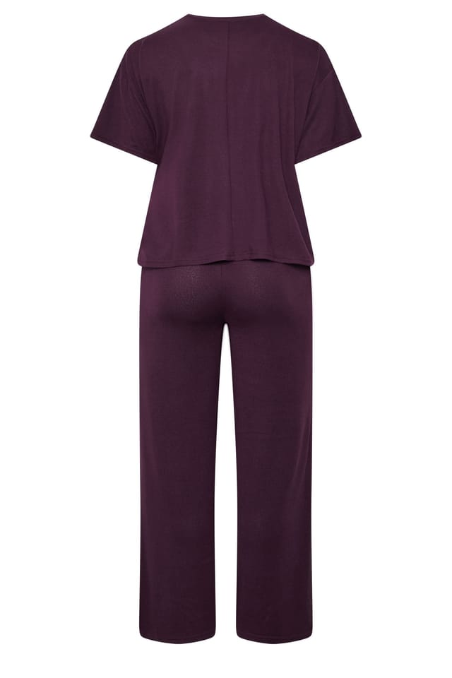 Yours Yours Women's Tie Waist Trouser Set in Purple - 3