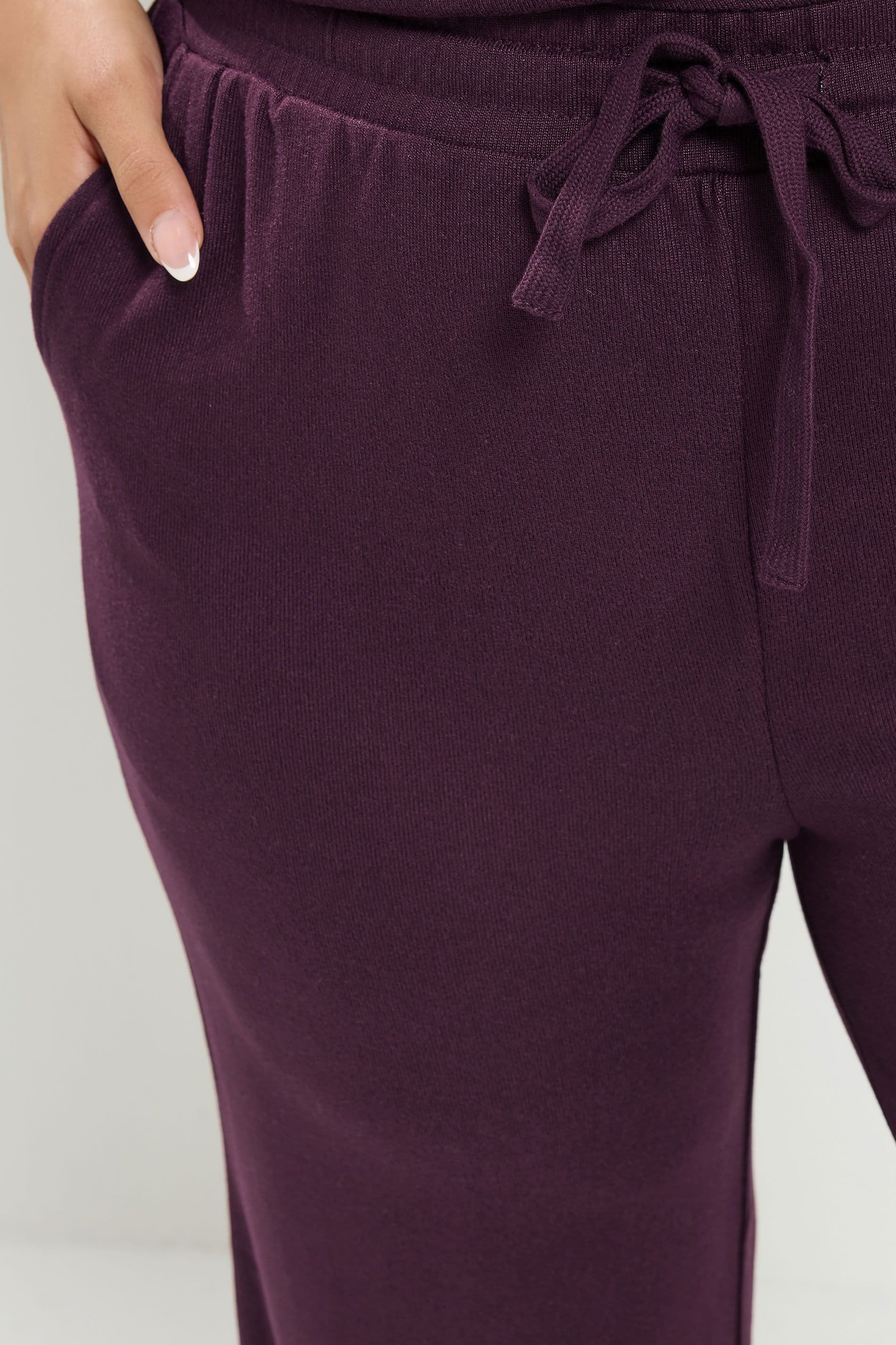 Yours Yours Women's Tie Waist Trouser Set in Purple - 4