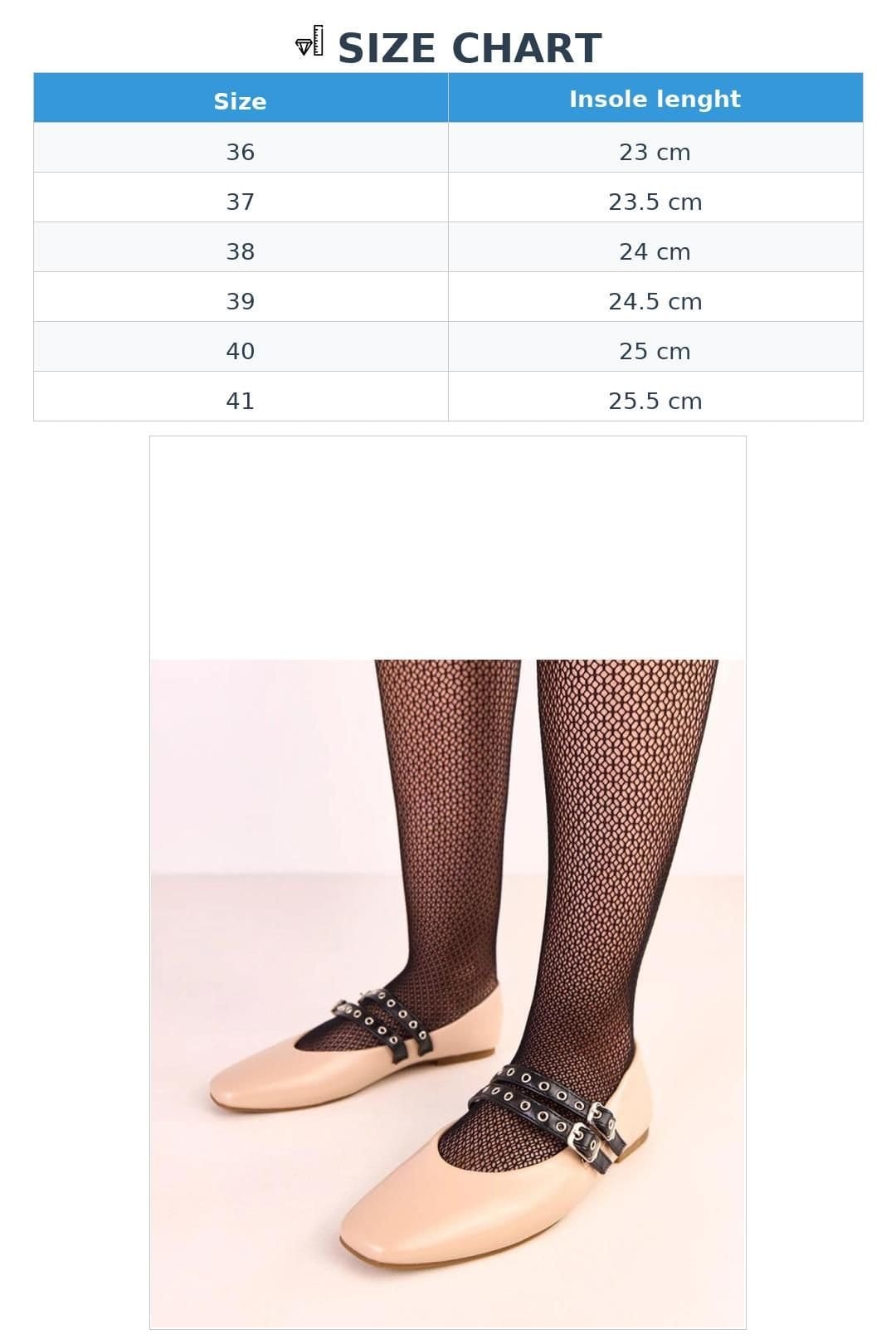 Love Lace Love Lace Women's Gemre Square Toe Ballet Flats with Front Buckles Comfort in Beige - 4