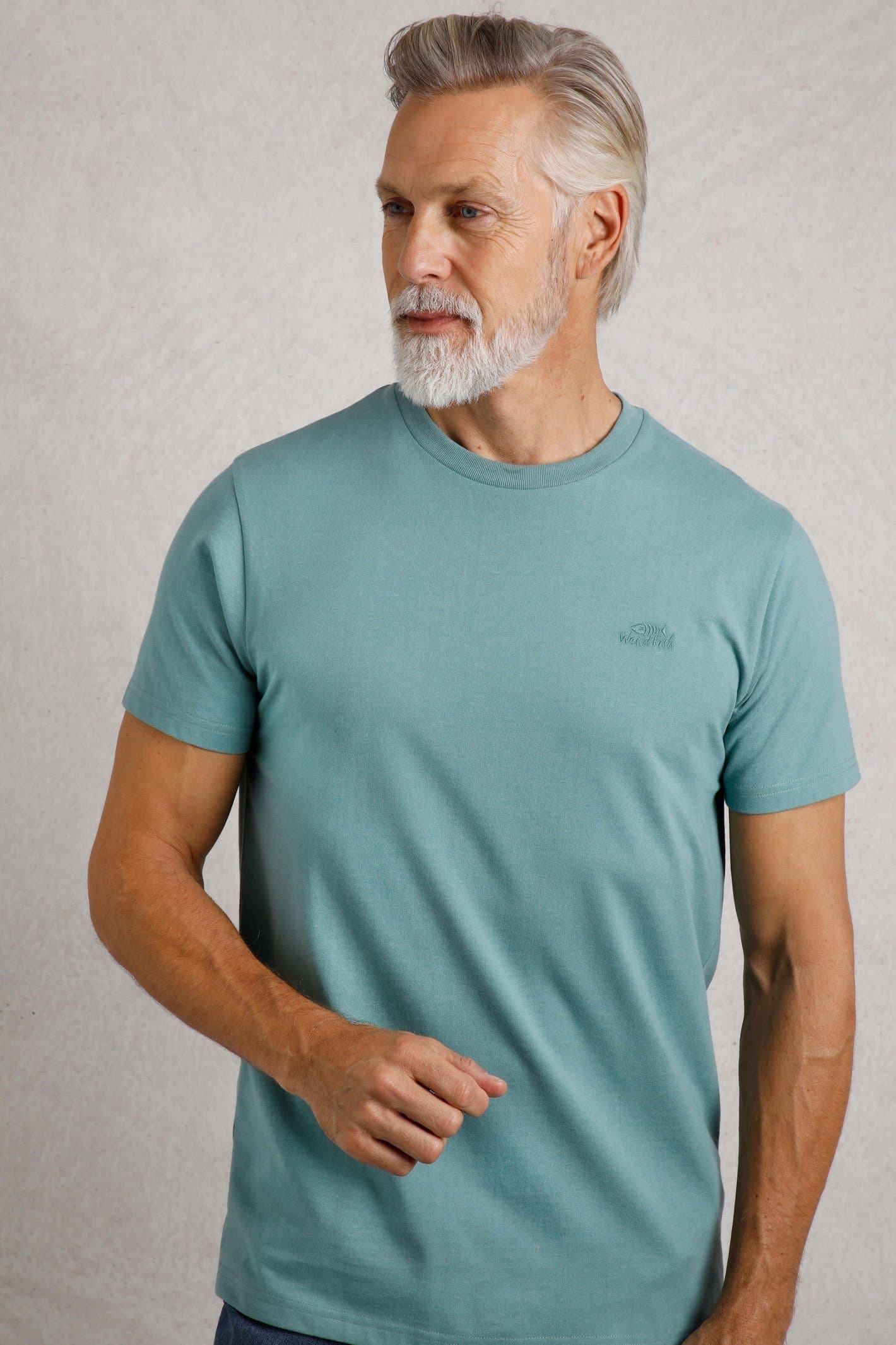 Weird Fish Weird Fish Men's Hooked Branded T-Shirt in Duck Egg Blue