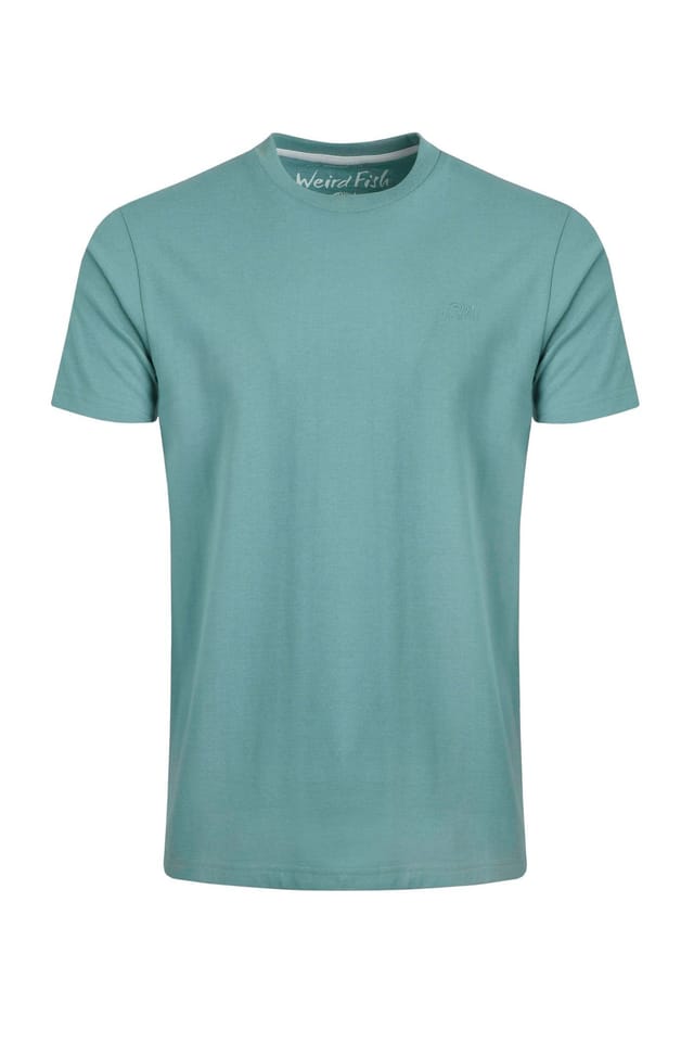 Weird Fish Weird Fish Men's Hooked Branded T-Shirt in Duck Egg Blue - 2