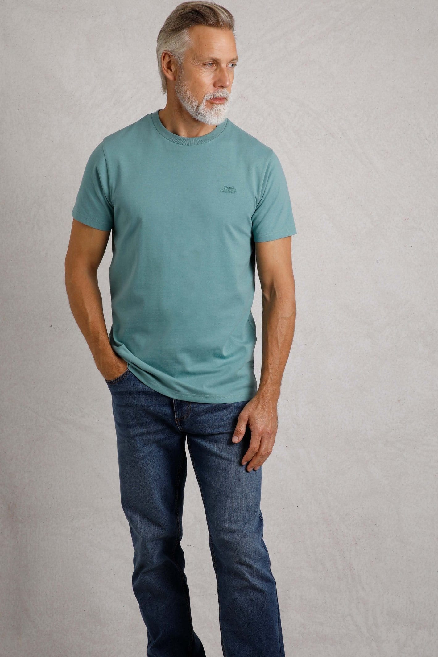 Weird Fish Weird Fish Men's Hooked Branded T-Shirt in Duck Egg Blue - 4