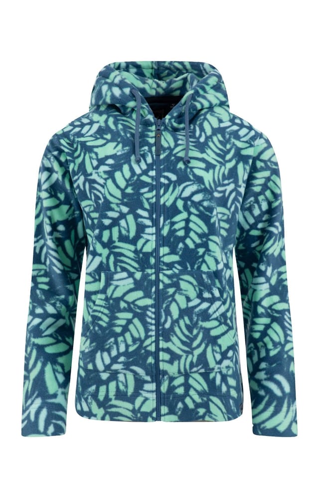 Weird Fish Weird Fish Women's Imogen Full Zip Printed Microfleece Hoodie in Duck Egg Blue - 2