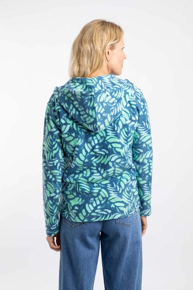 Weird Fish Weird Fish Women's Imogen Full Zip Printed Microfleece Hoodie in Duck Egg Blue - 3