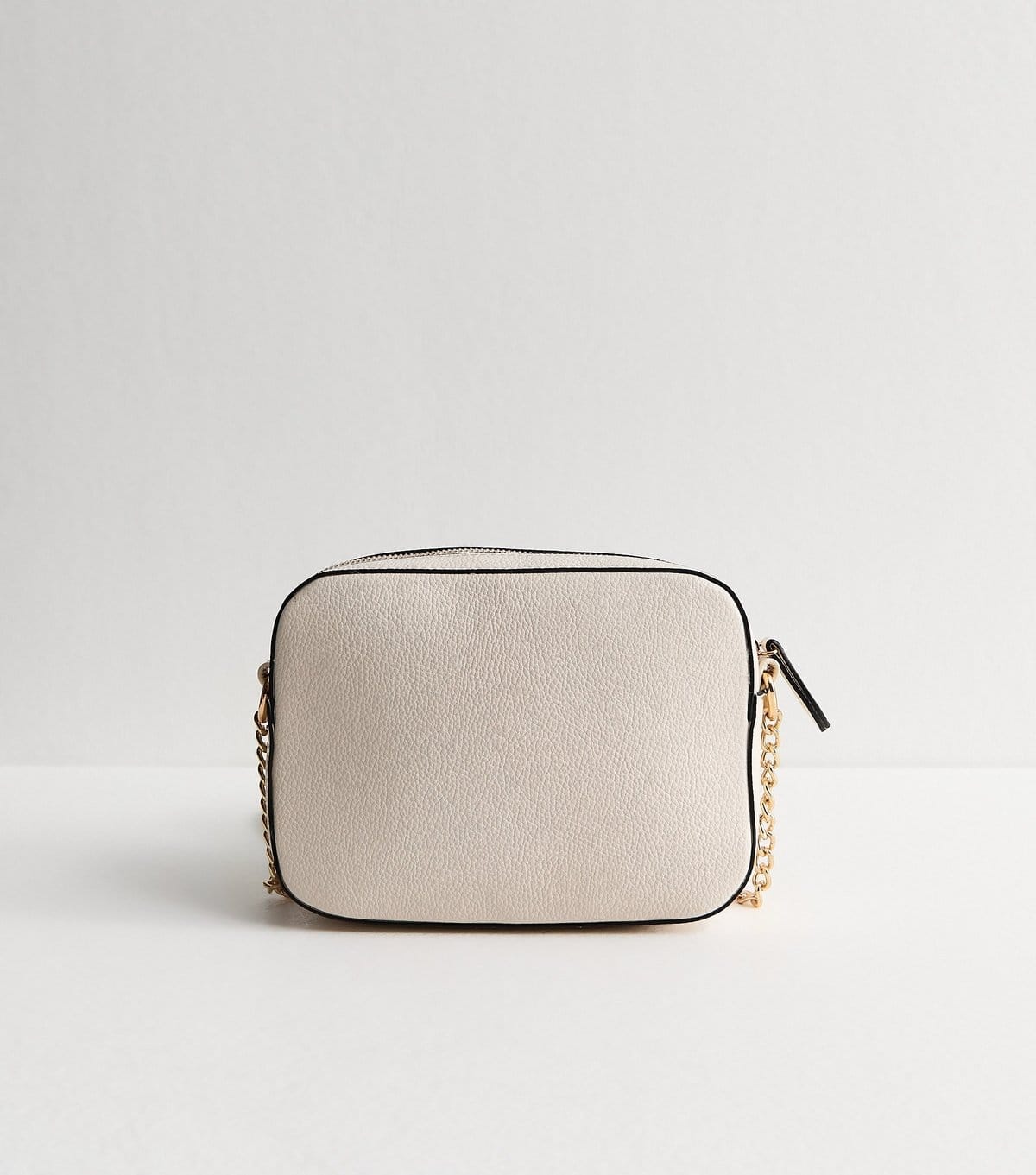 New Look Cream Grained Faux Leather Turn Lock Crossbody bag Vegan New Look - 4