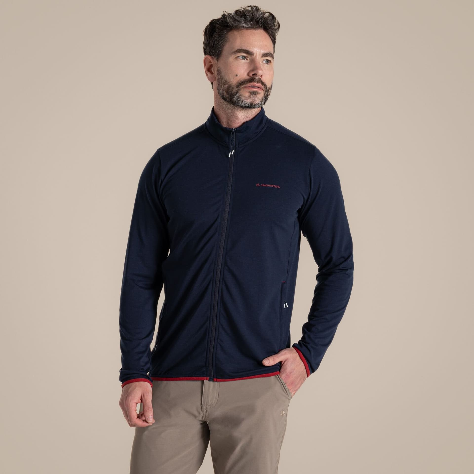 Craghoppers Craghoppers Men's NosiLife Copthorne Stretch Insect-Repellent Full-Zip Jacket in Navy