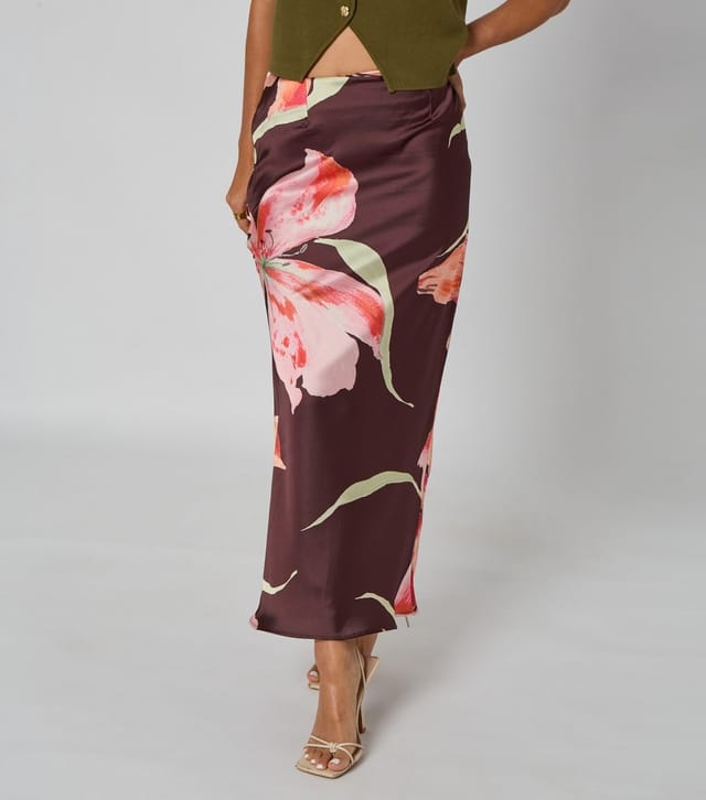 Urban Bliss Women's Brown Floral Midi Skirt Urban Bliss New Look - 3