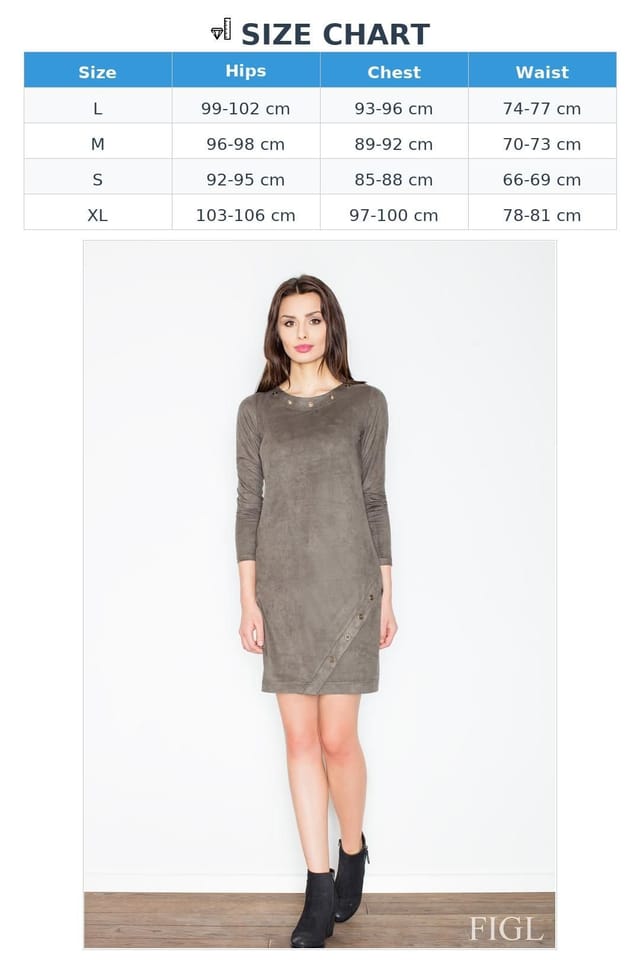 Love Lace Love Lace Women's Suede Touch Mini Long Sleeve Dress Rings in Khaki - 2