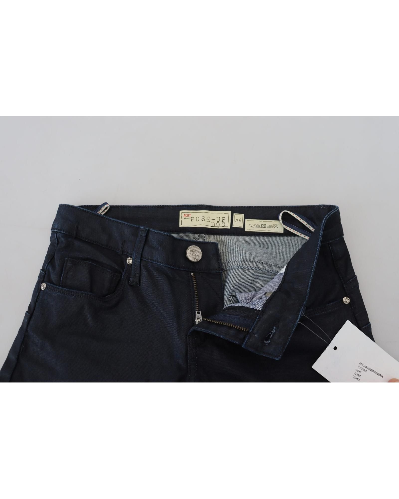 Acht Acht Women's Blue Cotton Low Waist Slim Fit Casual Denim Jeans - 4